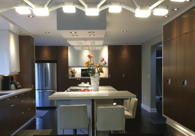 Kitchen by EAC Design
Cabinet Doors by Alllstyle Cabinet Doors
Walnut Rift Cut Recon Wood Veener overlaying IKEA cabinets